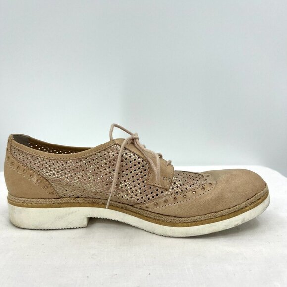 Tamaris Beige Leather Oxford Lace Up Shoes Women's EU 41 US 9.5 - Picture 3 of 9